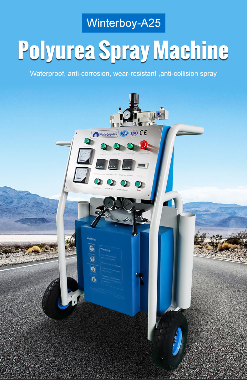 Big Air Cylinder Polyurea Spray Machine Heating Temperature 0~90 Degree