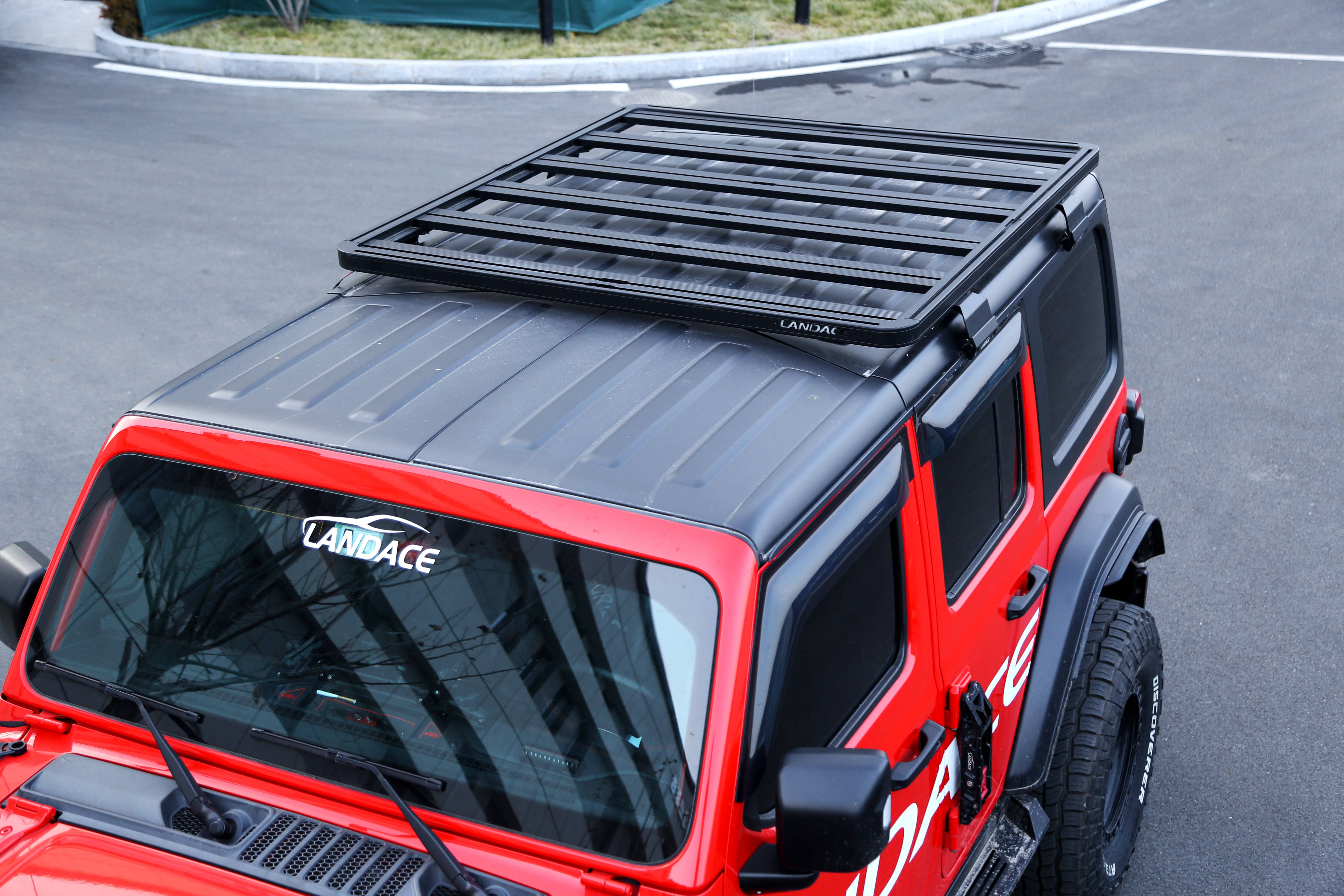 2000*1425*55mm Black Aluminum Alloy Roof Rack for Wrangler Long-Lasting Performance