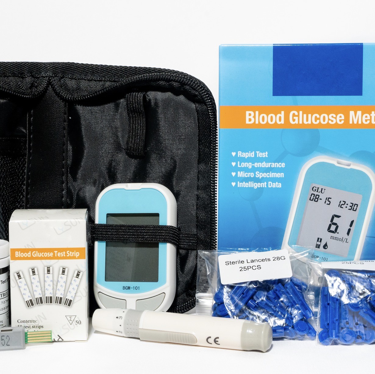 HZ Diabetes Digital Glucometro Blood Gluco Meter,Blood Sugar Monitor Kit Blood Glucose Testing Machine