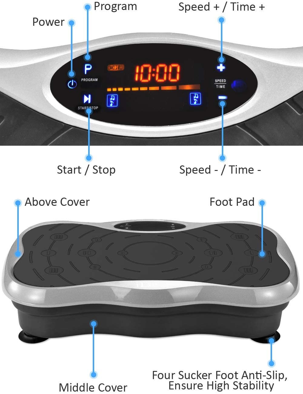 Powerful Waver Mini Vibration Plate Whole Body Shaping Fitness Crazy Fit Exercise 240V