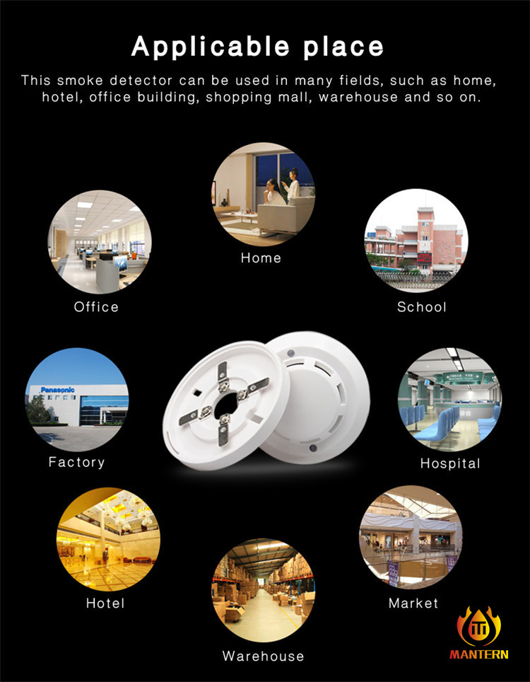 12V / 24V DC Conventional Photoelectric Smoke Detector Twin LED For 360° Visual