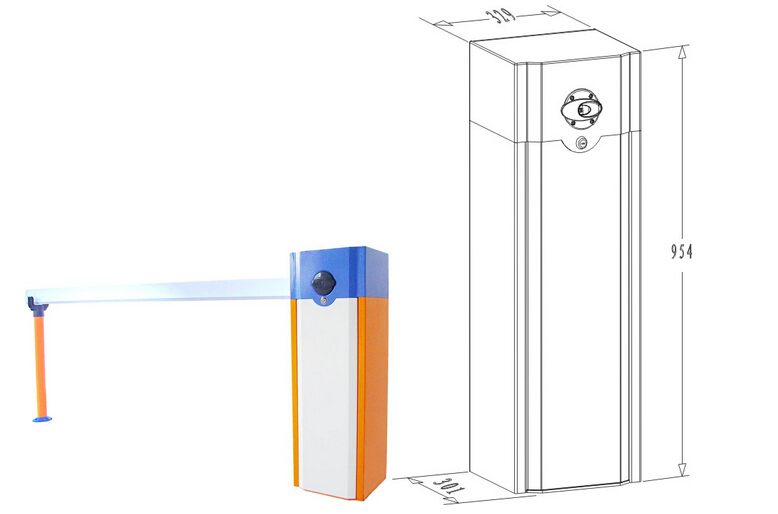 Orange And Blue Automatic Vehicle Barrier Gate Opener Remote Control 50/60hz