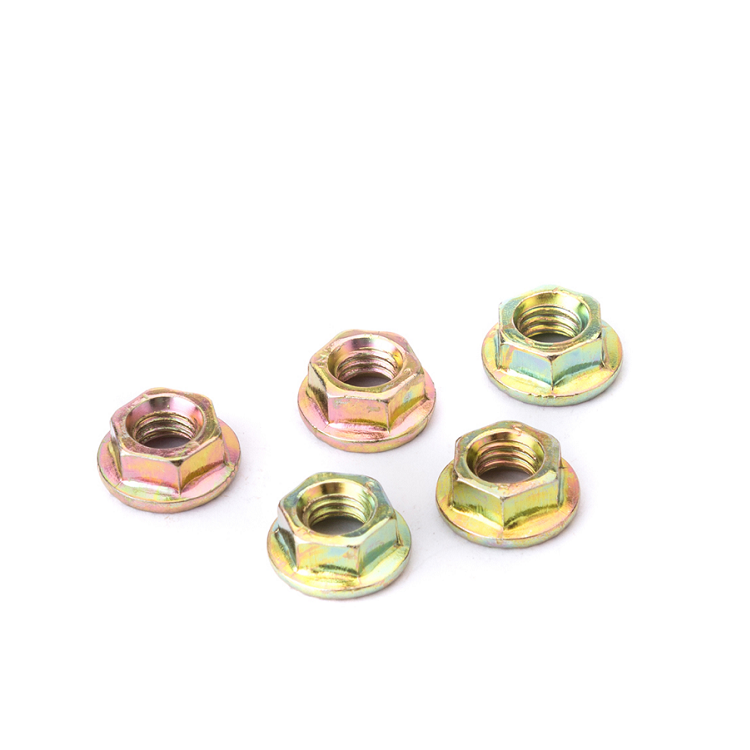 Galvanized Serrated Self Locking Hex Flange Nut DIN6923 6mm Threaded Nuts for Mining
