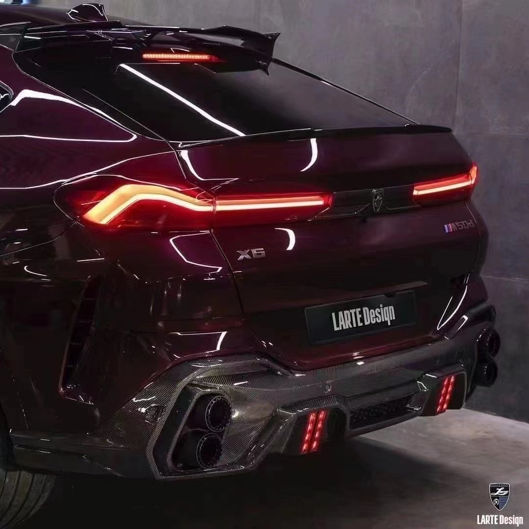 Auto Parts for BMW X6M F96 Carbon Fiber Body Kit X6M F96 Upgraded LARTE Design Style Front Shovel Diffuser Spoiler Body Kit