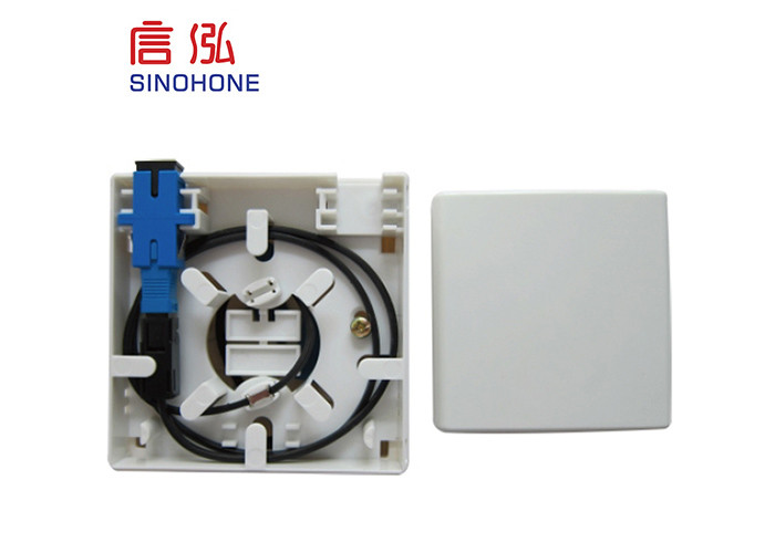 Indoor Mini Fiber Optic Termination Box , FTTH Drop Cable Fiber Optic Faceplate
