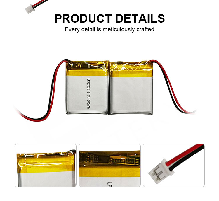 3.7v 500mah Lithium Polymer Battery Cell Polymer Lithium Battery Pack
