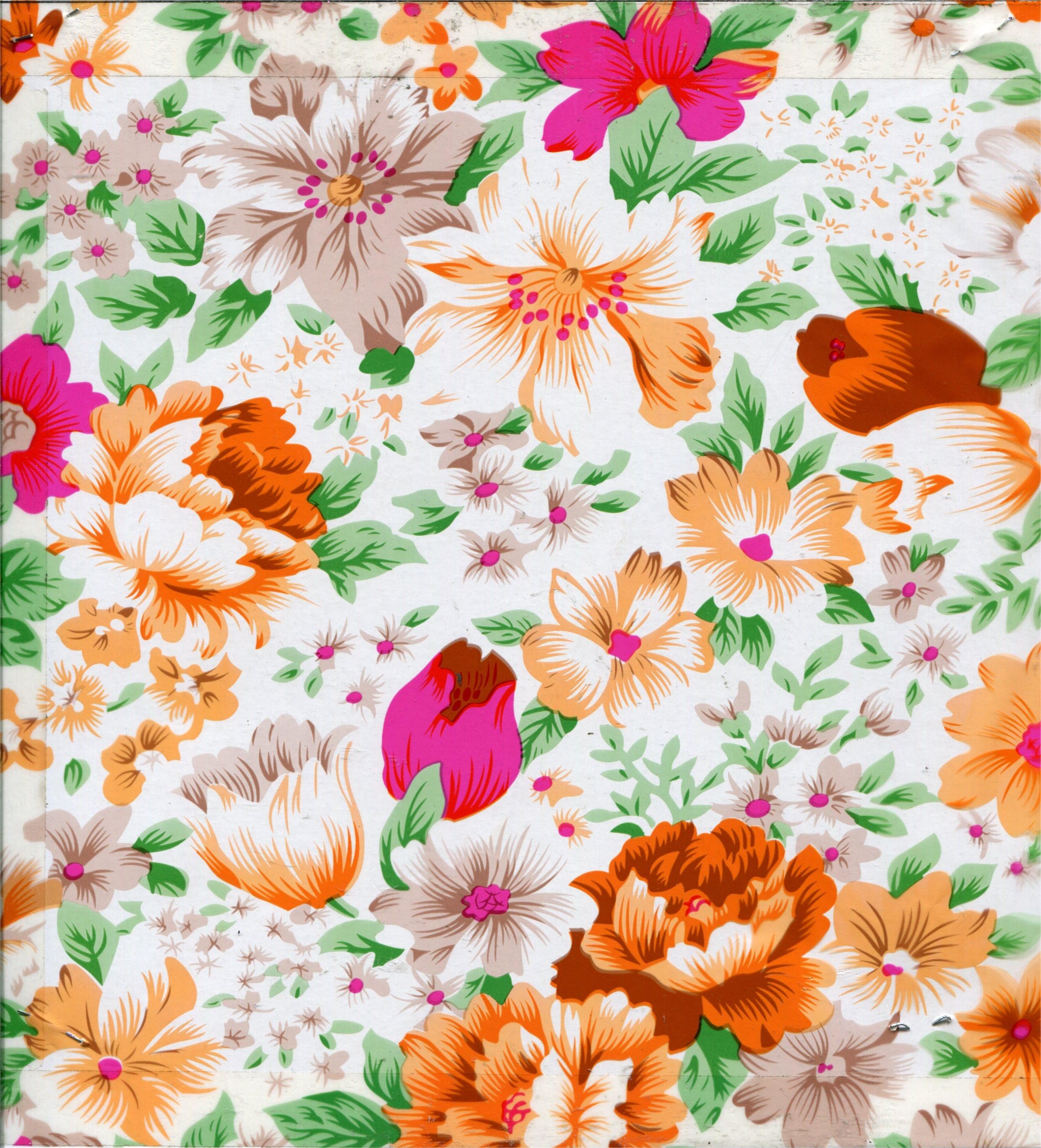 Printed Colorful Flowers PVC PU Synthetic Faux Leather Material