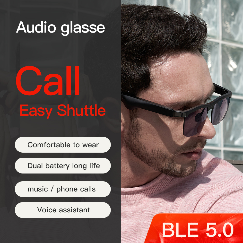 Smart glasses with wireless earphone smart music glasses sunglasses polarized 3D anti-bluelight lenses