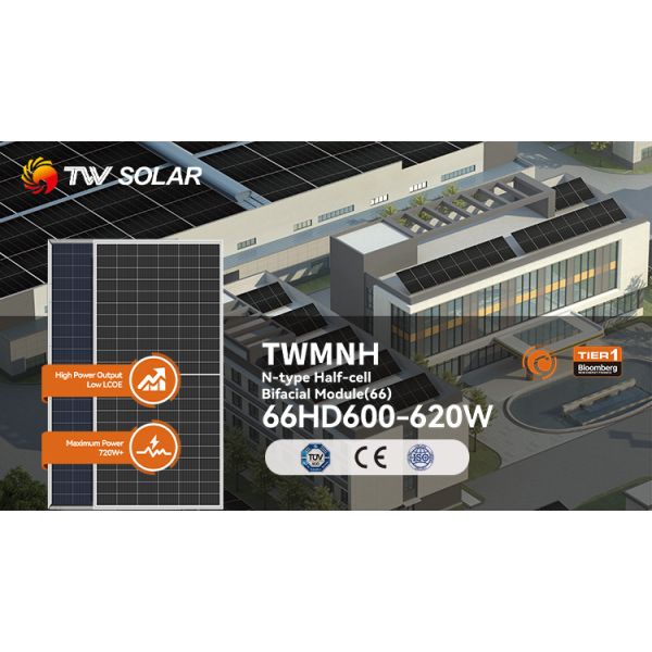 Tongwei Solar Panel 600w Tier 1 Solar Panel 600w 605w n Type Half Cell Bifacial Solar Panel 600W 605W 610W