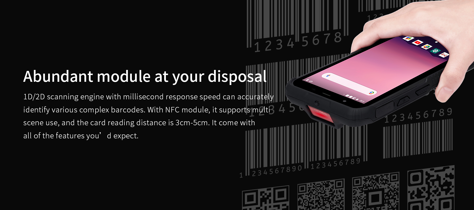ARM OCTA Core Handheld Device with Biometric Scanner and 5.0MP Front/13.0MP Rear Camera