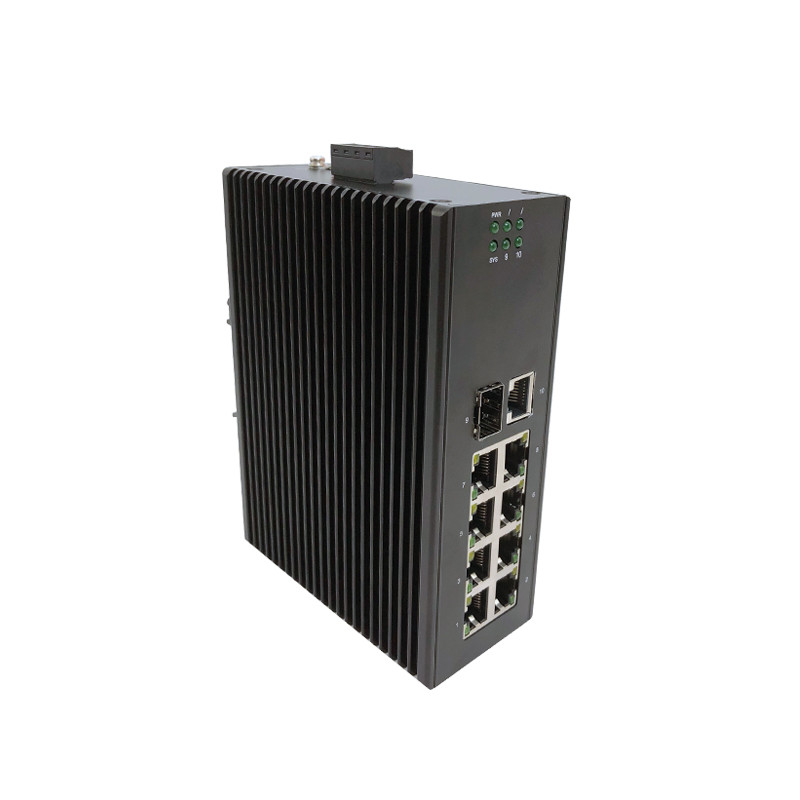 10 Ports Industrial Ethernet Switch Managed 10M / 100M / 1000M DC 12V - 58V