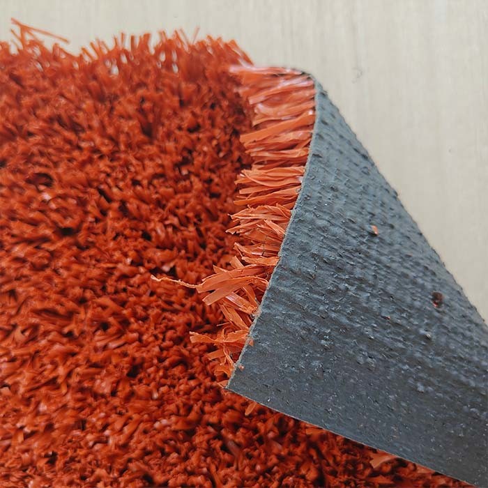 Brick Red Tennis Artificial Turf 6300 Dtex 25mm Mesh Grass Multi Functional Low Maintenance