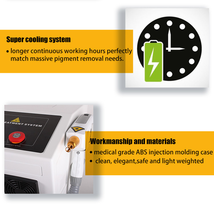 532 1064nm Tattoo Removal Q Switched ND Yag Laser Machine