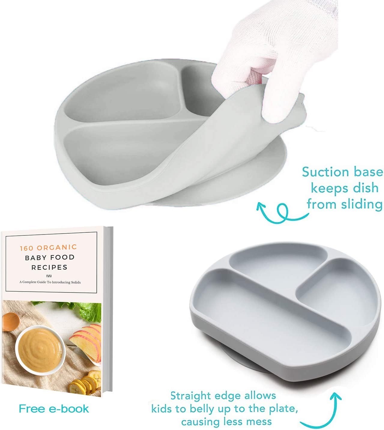 Harmless Practical Silicone Feeding Bowl , Anti Slip Weaning Suction Bowls
