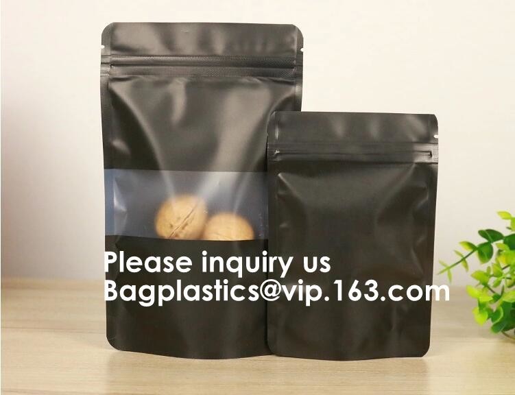Semi-Clear Window Hang-Hole Stand-Up k Pouch,Aluminum Packaging Bags Laser k Stand up Resealable Pouches wit