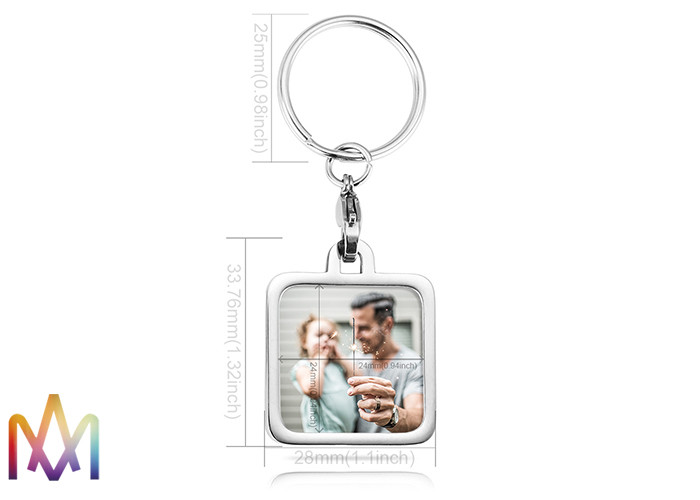 Fadeless SS304 Steel Color Picture Frame Keychains