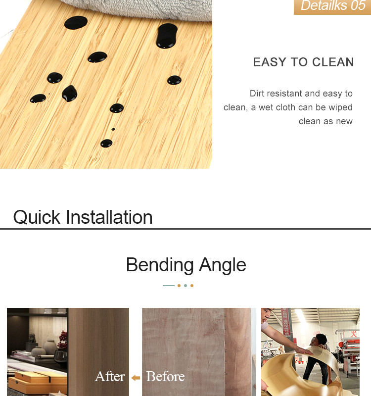 Wood Grain Wall Panels Bamboo Charcoal Wood Veneer 5mm 8mm