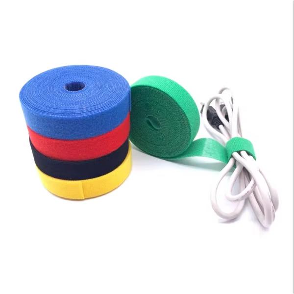 Self Adhesive Hook And Loop Strap Customized Back To Back Cable Tie Colorful