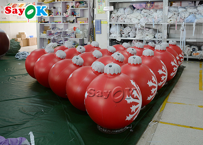 0.6m Small Xmas Ornaments PVC Inflatable Balls Outdoor Hanging Decorated Ball