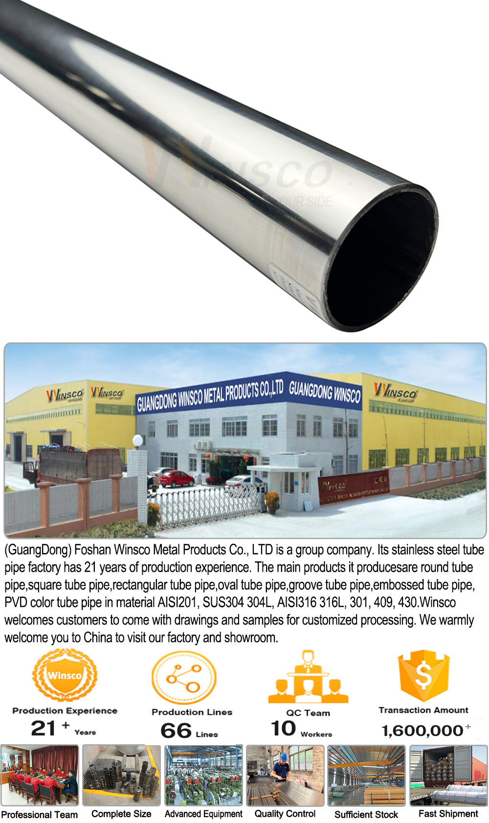 42.4mm OD Mirror Inox Railing Tube 0.8mm-3.0mm Thickness Satin SUS 201 304 316 Stainless Steel Round Pipe