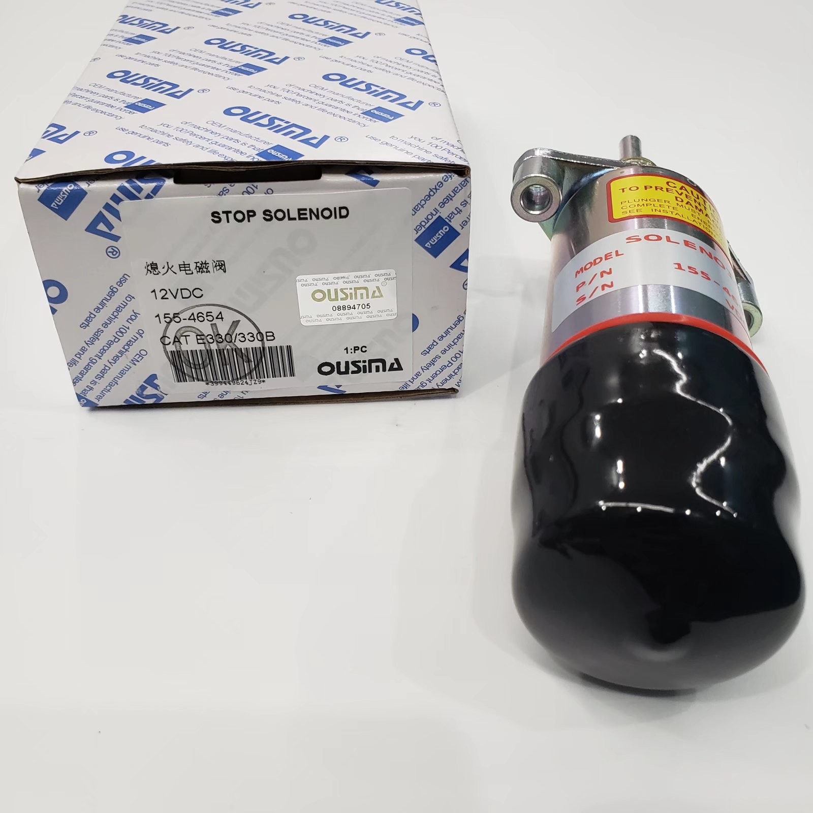 OUSIMA Fuel Shut Off Stop Solenoid 155-4654 1554654 12v For E330 E330B Excavator