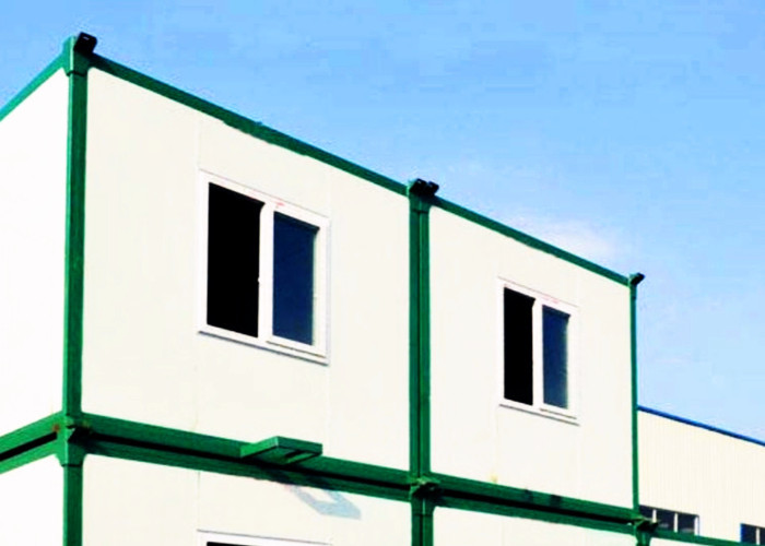 Double - Deck Combined Container White Color Steel Door PVC Window With Bathroom