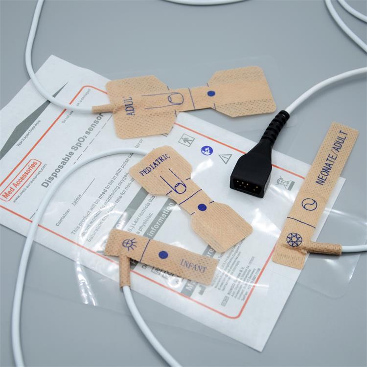 Adhesive Disposable Pulse Oximeter Finger Probe Length 90cm White Color