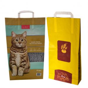China Open Mouth 6L 10L Kraft Paper Packaging Bags Empty Custom Printed on sale