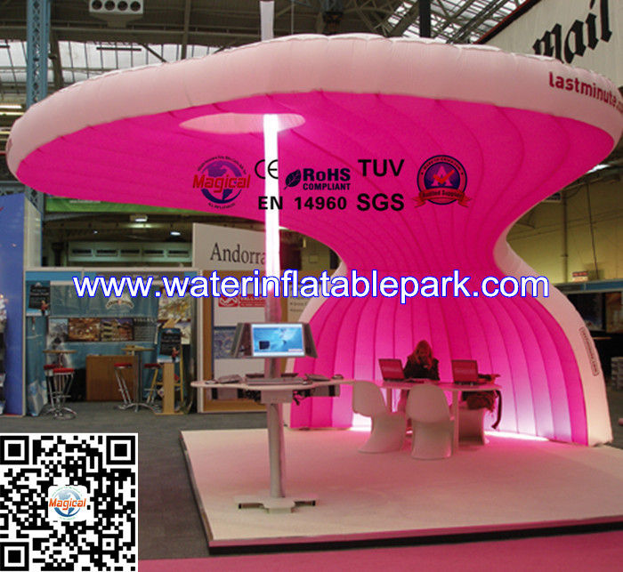 Fashion Beautiful Pink Inflatable Tent For Exhibition , PVC Tarpaulin