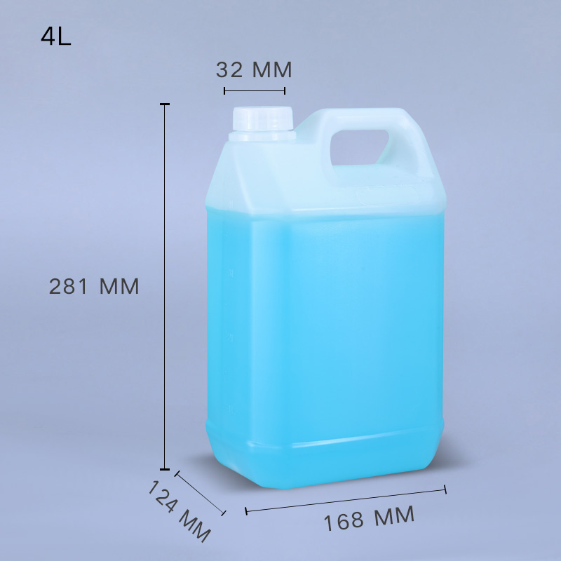 1 Gallon HDPE Square Chemical Detergent Jerry Can with Easy Grip Handle