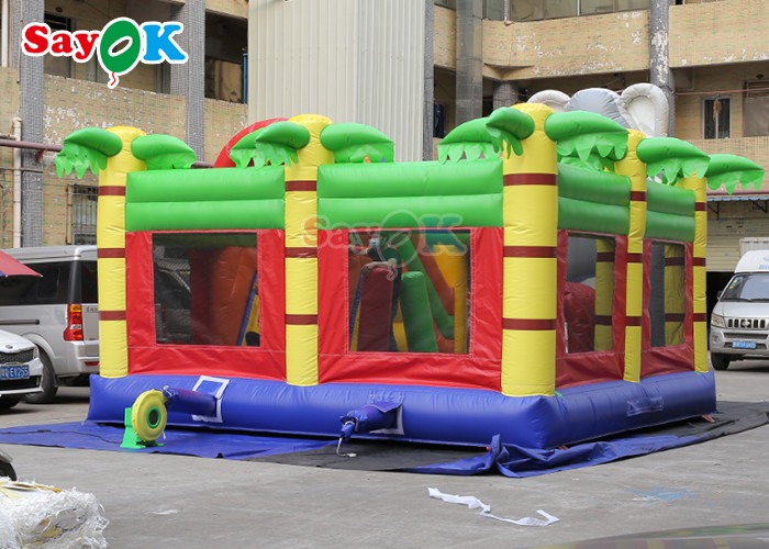 Cute Zoo Theme Inflatable Bouncing Castles Jumping House Inflable Bouncer Slide Games For Kids