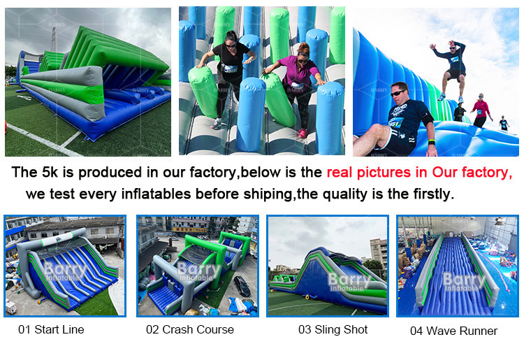 Giant Commercial Event Bounce House 5k Blow Up Obstacle Course Sport Games For Kids And Adults Challenge