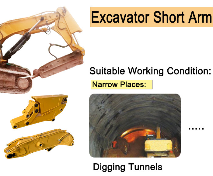 Construction Equipment Boom Tunnel Excavator Arm Short Reach Q355B Material
