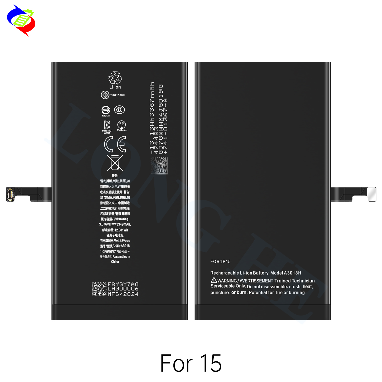 3349mAh Replacement Battery for A3090/A2846/A3089/A3092 Phone 15 Phone Batteries