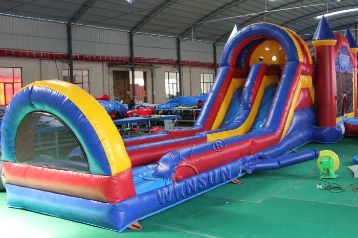 PVC Material Moonwalk Inflatables With Slip N Slide WSC-257 Customized Size