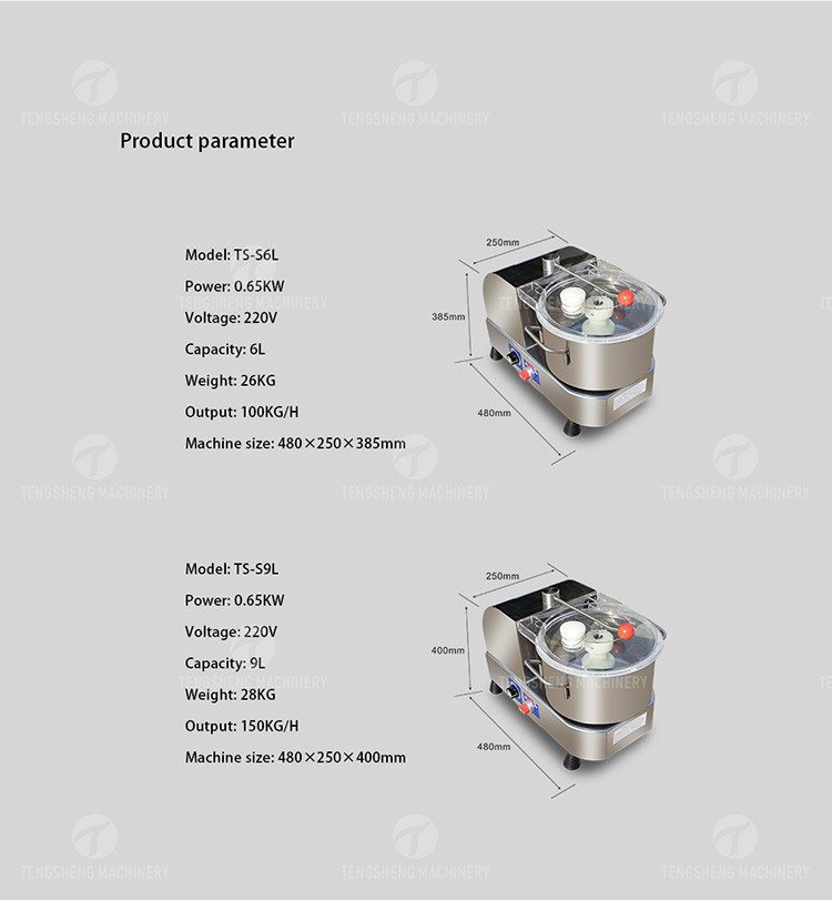 6 Liters 100KG/H SS Meat Processing Machine Food Crusher