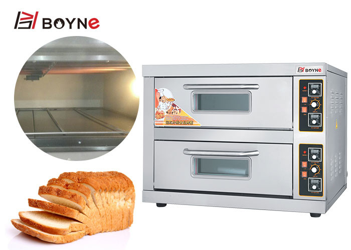 Commerial Stainless Steel Bakery Shop Double Deck Two Layer Oven With Viwing Door