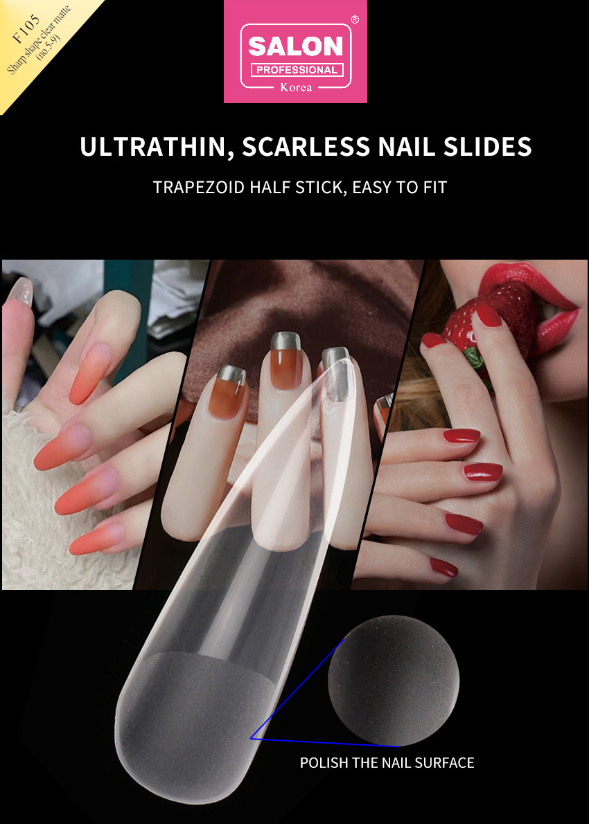 False Artificial Fingernails ABS Clear Ladder Shape Fake Nails Handmade Soft Gels Press On Nails Wholesale Price