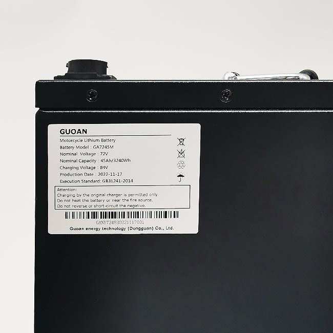 OEM ODM Li Ion 72V Electric Motorcycle Battery Multi Connectors In Metal Case