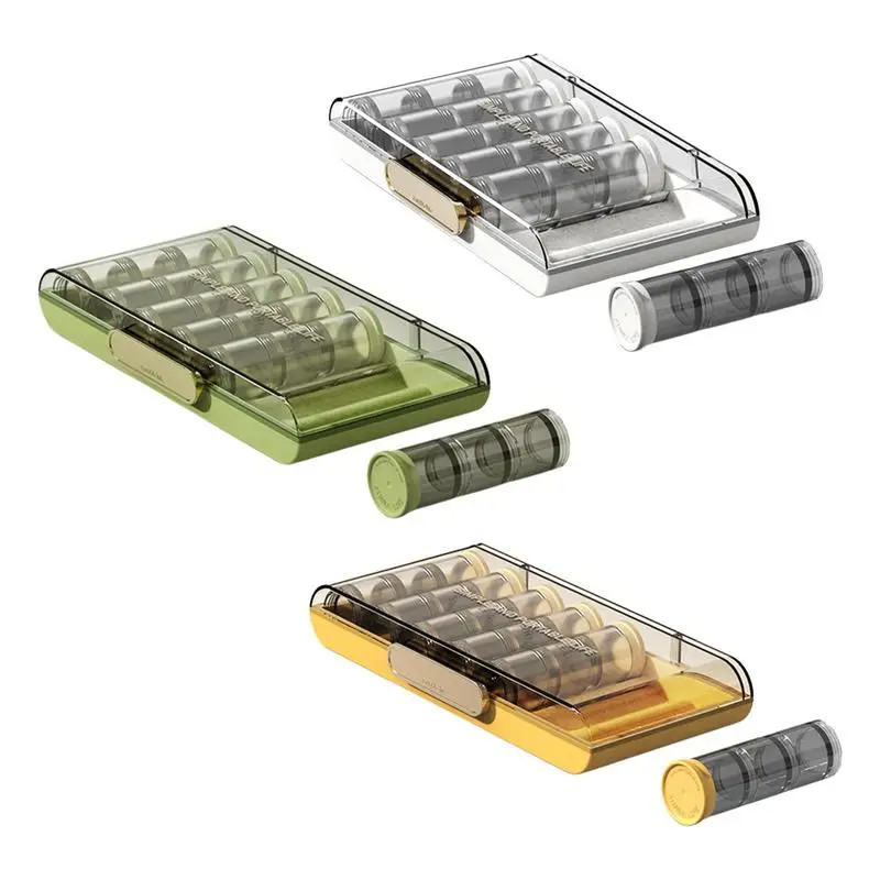 Portable 21 Grids Weekly Pill Organizer Pill Container Vitamin Organizer 7 Days Pill Organizer