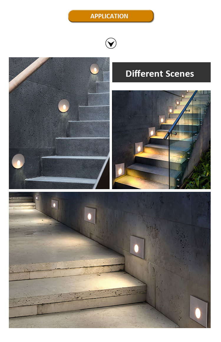 Mini LED Recessed Wall Light Adjustable Staircase Step Lights AC12V Die-casting Aluminum Cree LED 2700k 3000k 4000k 5000k