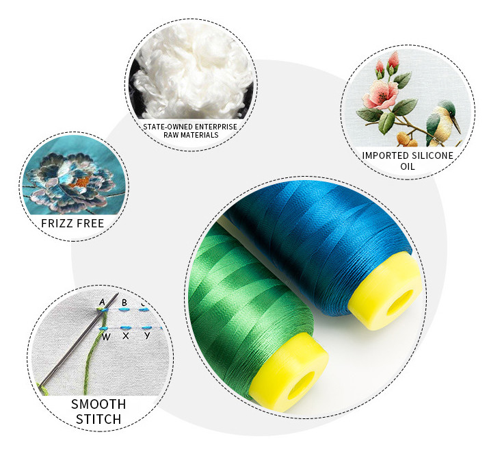 100% Polyester Filament Embroidery Thread 5000m for embroidery machine