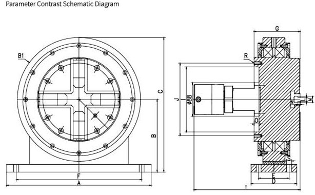 Central Solid Air Operated Chuck Four Claw Feeding Chuck