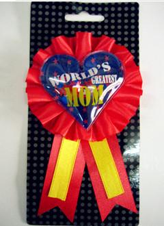 Quality rosette, pin button, button badge, Award Ribbon Rosette With Button Pin for sale