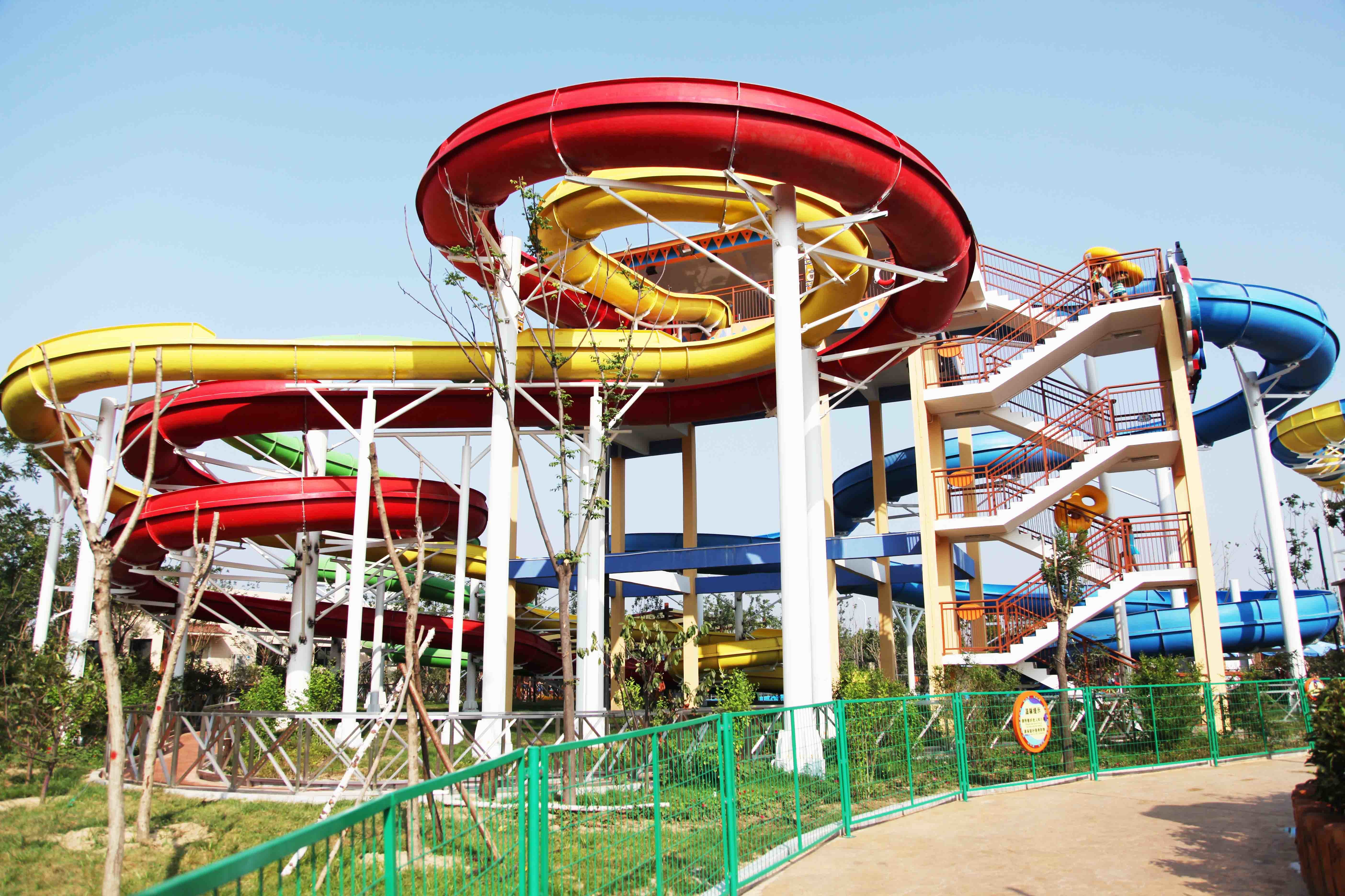 Custom Fiberglass Water Slides for amusement park with 1 year Warranty