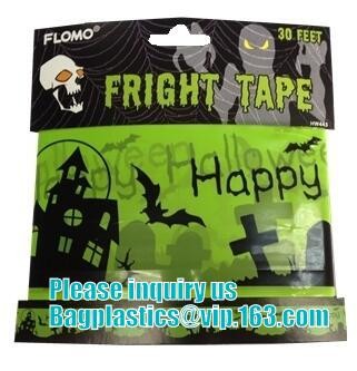 pe no adhesive fright tape halloween Caution Tape yellow warning tape,Custom Printed Halloween Party Decoration Caution