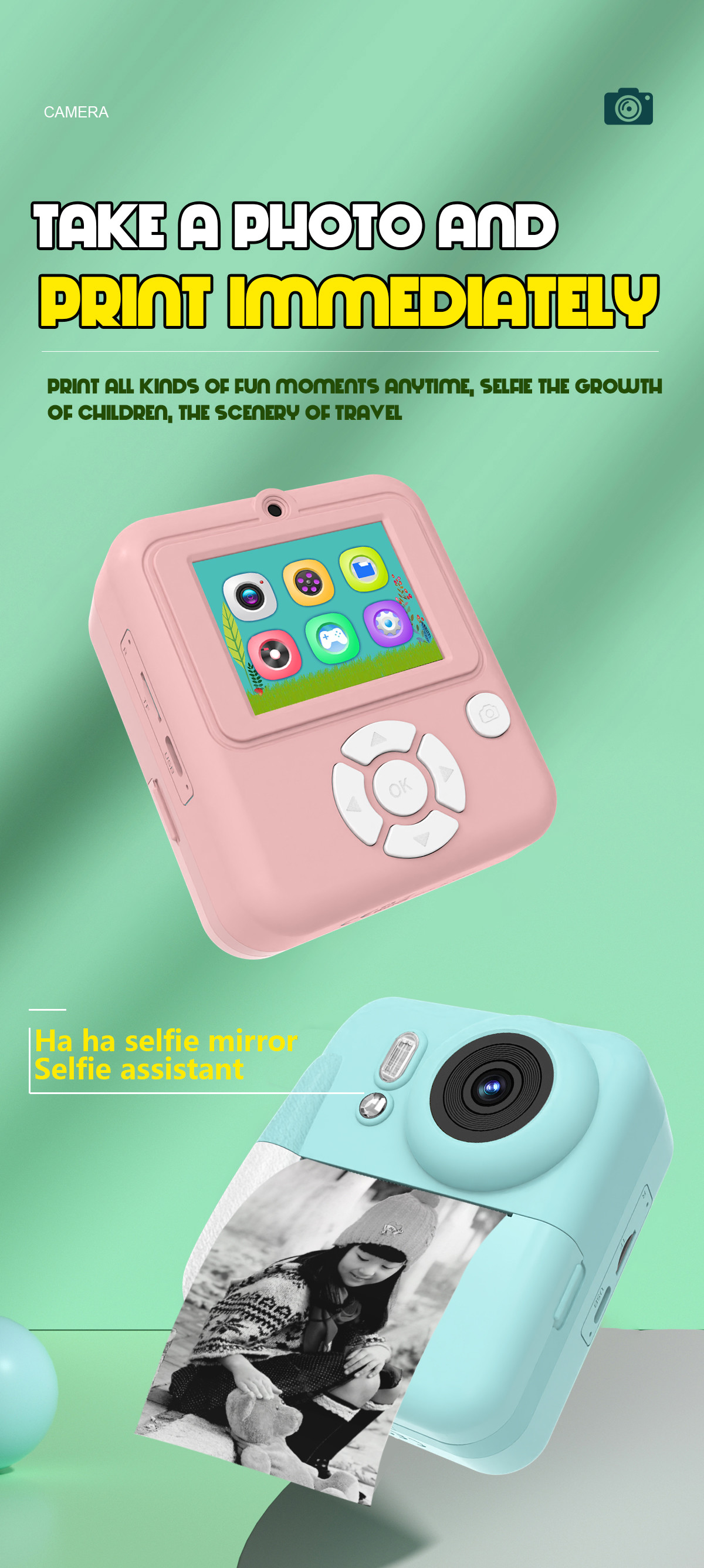 Instant Printing Photo Label Thermal Printing Q10 Video Printing Camera Toys