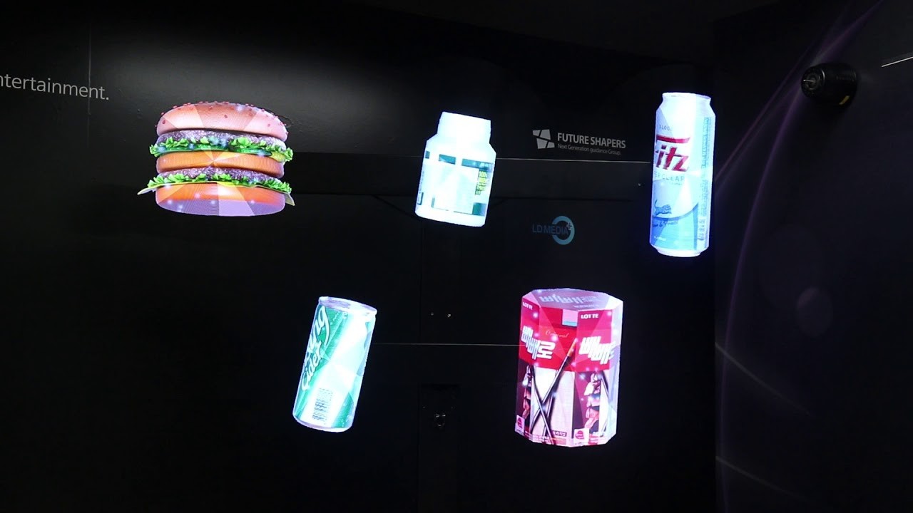 42cm X 42cm Black 3D Hologram Players 1.5kg Shopping Mall 3d Holo Display