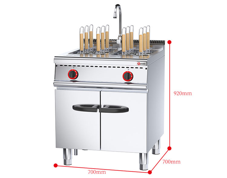 Eco-friendly Stainless Steel Commercial Gas Pasta Cooker With Cabinet for Professional