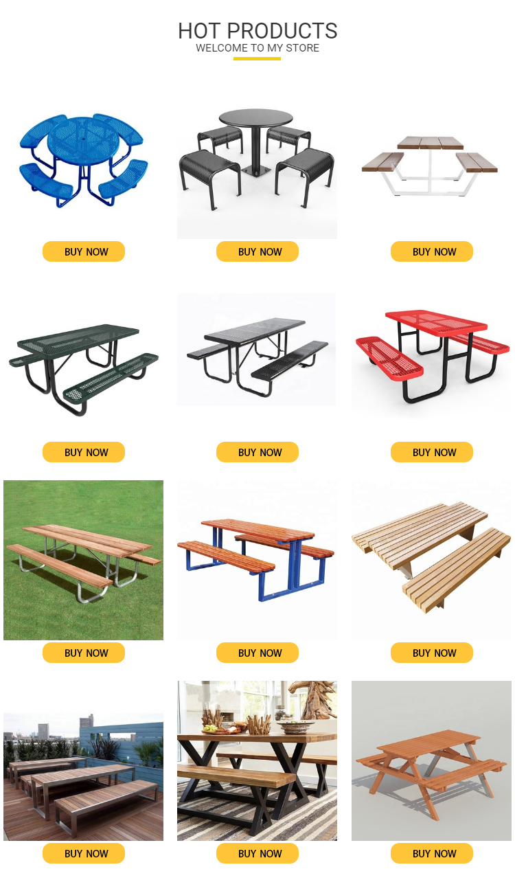 Outdoor Furniture Metal Table Bench Seat Dining Table Chair Set